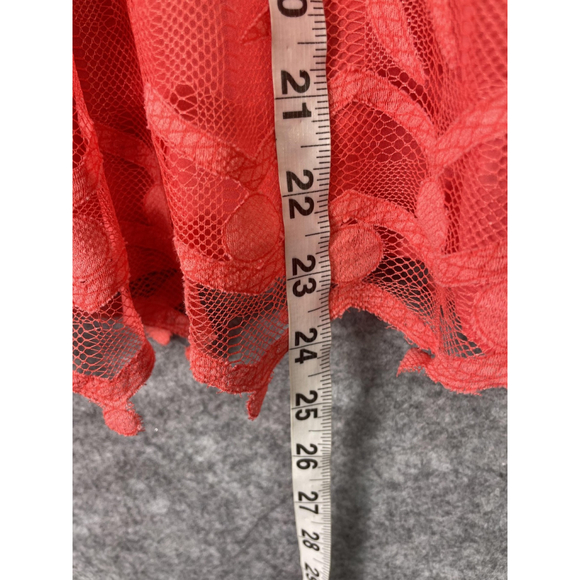 Maeve Anthropologie Blouse Womens 12 Coral Lace Crochet Pineapple Tank Top - Picture 6 of 14